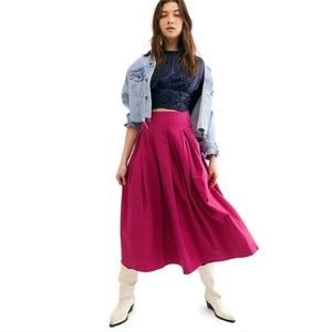 Free People Magenta Maxi Skirt